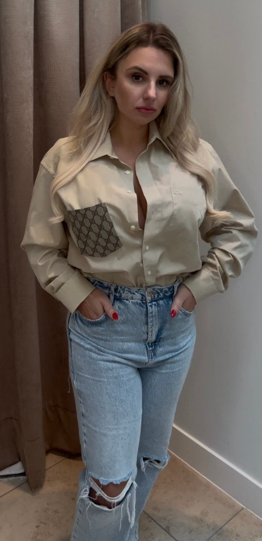 Blouse met Gucci Vintage