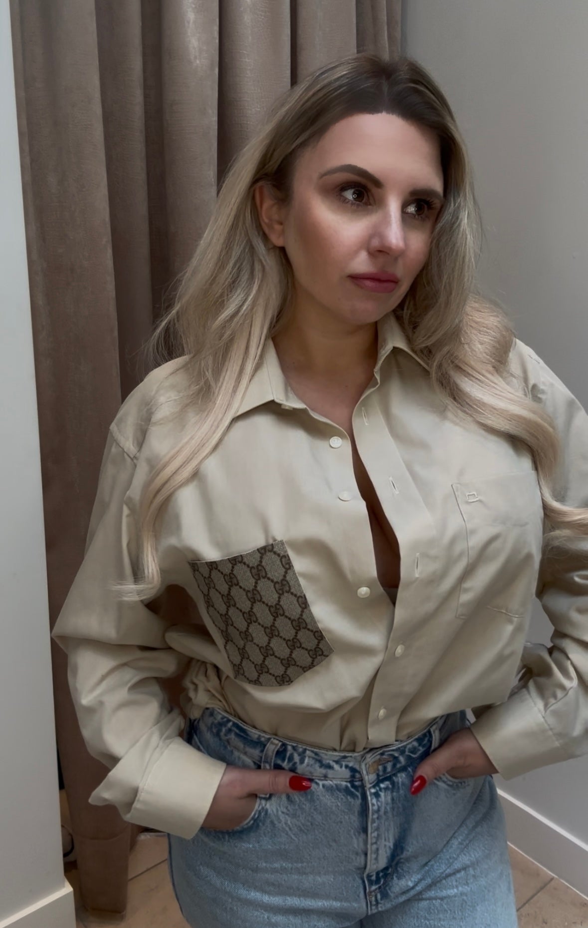 Blouse met Gucci Vintage